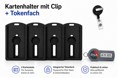 Ausweishalter mit Clip & Tokenfach