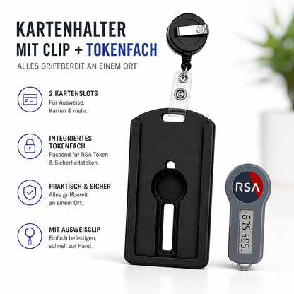 Ausweishalter mit Clip & Tokenfach