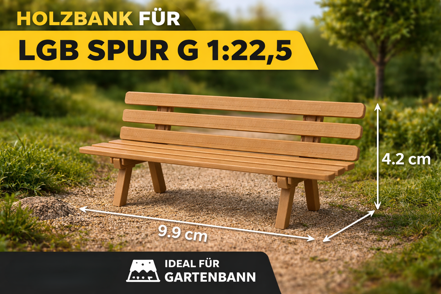 Holzbänke für Spur G (3er-Set)