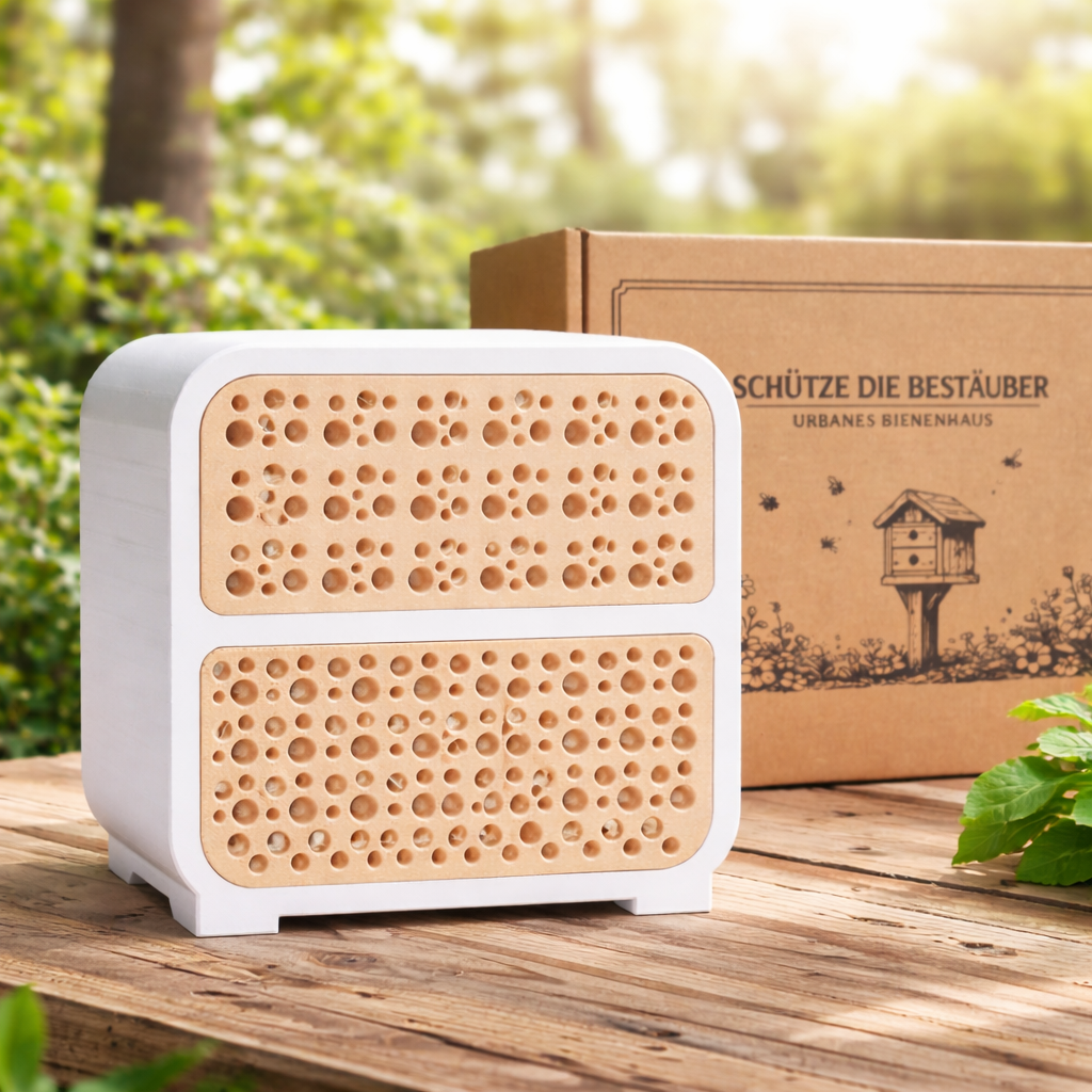 Bienenhotel für Wildbienen mit 2 Nistmodulen