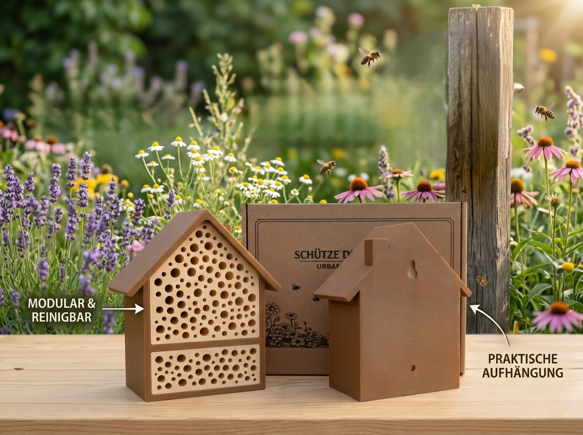 Modulares Bienenhotel für Wildbienen