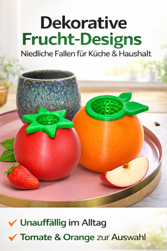 Fruchtfliegenfalle in Fruchtform