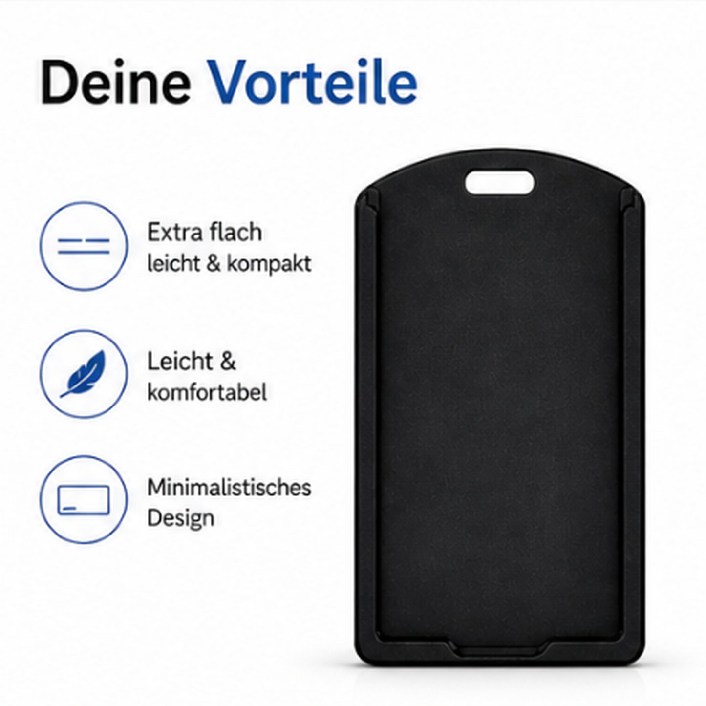 Ausweishalter mit 2 Kartenfächern, Clip & Rückzugband