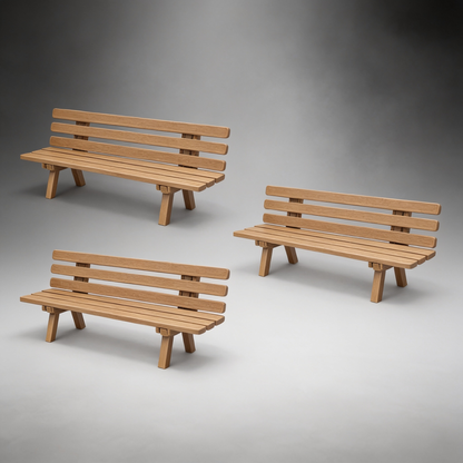 Holzbänke für Spur G (3er-Set)