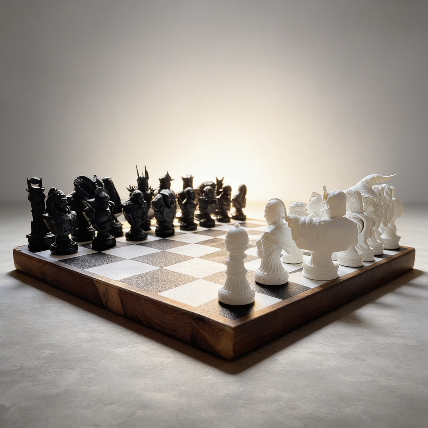 Handgefertigtes Fantasy-Schachspiel 50 × 50 cm